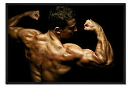 Gerahmter Kunstdruck Bodybuilder in Pose