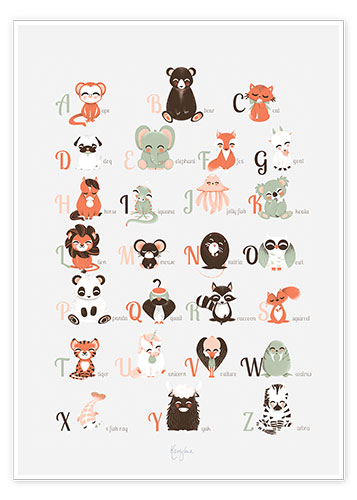 Poster abc animals   english