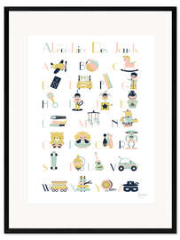 Framed art print abc toys   french