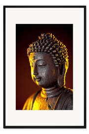 Gerahmter Kunstdruck Buddha im Abendlicht