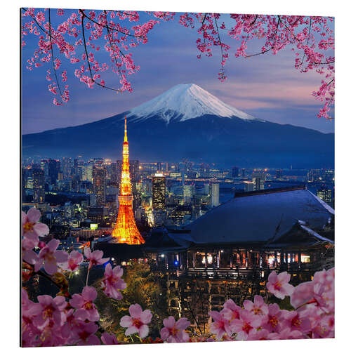 Alubild Tokyo Tower und Mt. Fuji