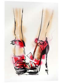 Akrylglastavla  Red High Heels