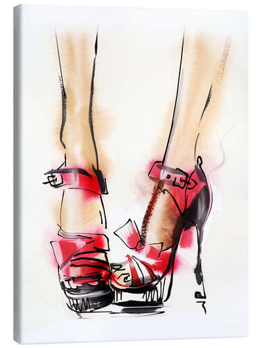 Canvastavla Red High Heels