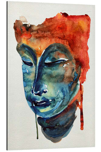 Alubild Buddha-Aquarell