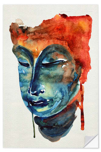 Wandsticker Buddha-Aquarell