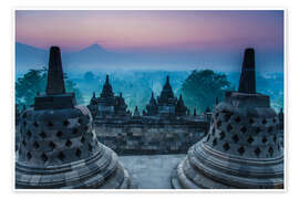 Tableau  Temple de Borobudur à Java