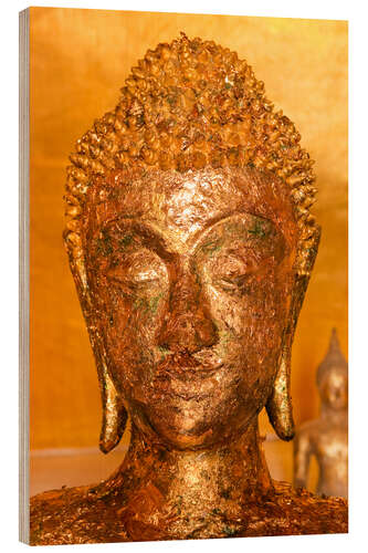 Wood print Golden Buddha