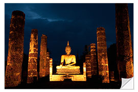 Sticker mural Buddha in Sukothai, Thailand