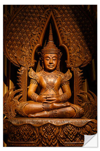 Sisustustarra Buddha carved wood