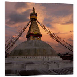 Foam board print Buddhist Shrine Boudhanath Stupa in Nepal, Kathmandu