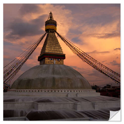 Wall sticker Buddhist Shrine Boudhanath Stupa in Nepal, Kathmandu