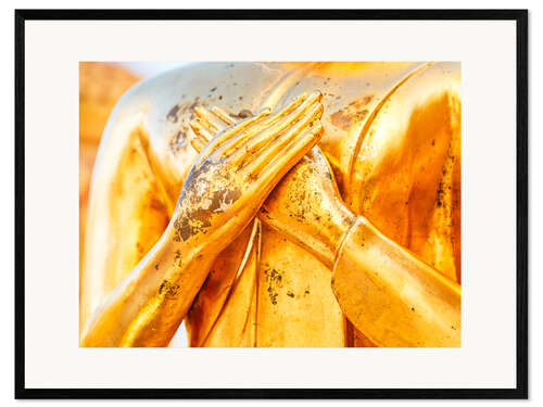 Gerahmter Kunstdruck goldene Hände