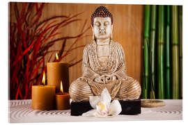 Acrylic print Buddha with candle