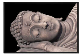 Gerahmter Kunstdruck Sandstein Buddha