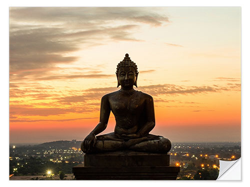 Selvklebende plakat Buddha statue at the temple Phrabuddhachay