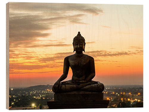 Tableau en bois Buddha statue at the temple Phrabuddhachay