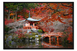 Gerahmter Kunstdruck Daigoji-Tempel in Kyoto im Herbst