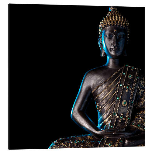 Gallery Print Buddha mit grünen Edelsteinen