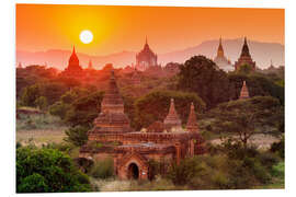 Cuadro de PVC Templo de Bagan al atardecer