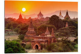 Gallery print Temples of Bagan at sunset