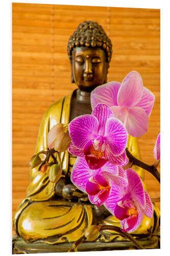 Hartschaumbild Buddha mit Orchidee