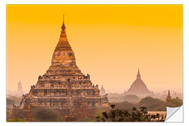 Sticker mural Sunrise over ancient Bagan