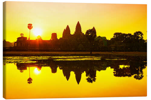 Leinwandbild Sonnenaufgang in Angkor Wat in Kambodscha