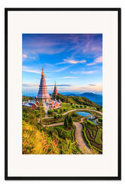 Gerahmter Kunstdruck Pagode, Doi Inthanon Nationalpark