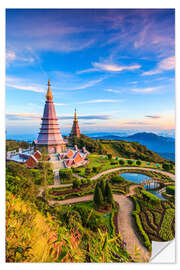 Selvklæbende plakat Pagoda, Doi Inthanon national park