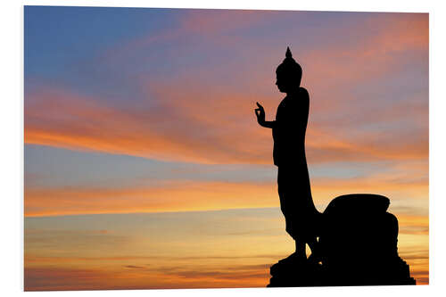 Foam board print buddha with beautiful sky