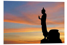 Foam board print buddha with beautiful sky