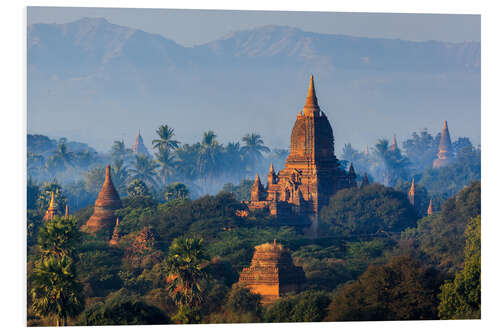 Foam board print Temples of Bagan at sunrise