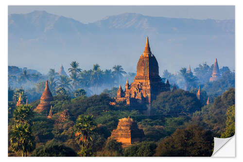 Wall sticker Temples of Bagan at sunrise