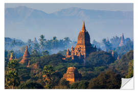 Selvklebende plakat Temples of Bagan at sunrise