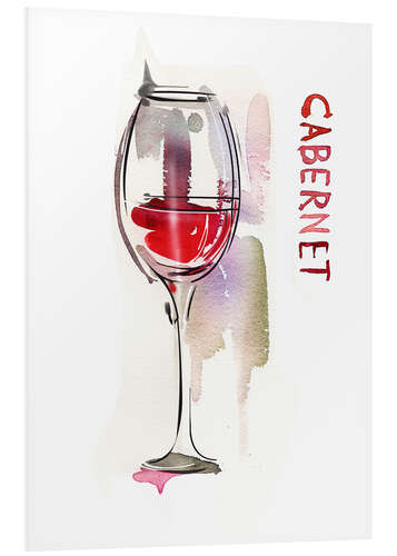 Tableau en PVC Un verre de cabernet