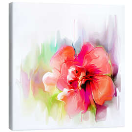 Canvas print Red hibiscus flower