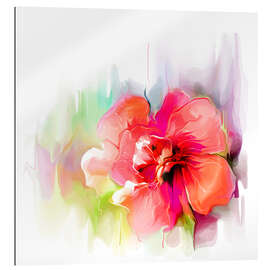 Gallery print Red hibiscus flower