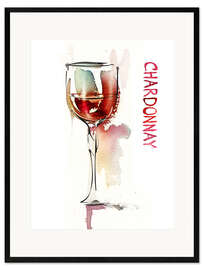 Kehystetty taidepainatus A glass of Chardonnay