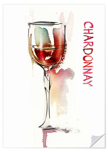 Wandsticker Ein Glas Chardonnay