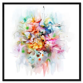 Gerahmter Kunstdruck Blumenarrangement