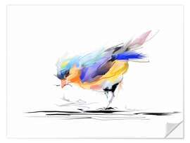 Wall sticker Birdie in watercolor