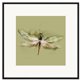 Kehystetty taidepainatus Dragonfly in watercolor