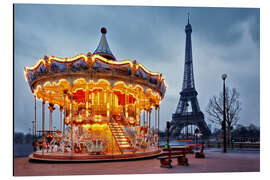 Aluminiumsbilde Carousel at the Eiffel Tower