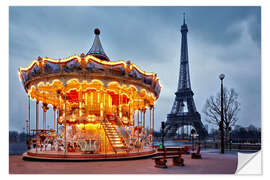 Sticker mural Carousel at the Eiffel Tower