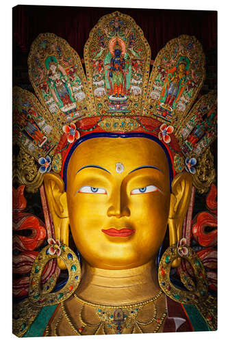 Canvas print Head of a Buddha statue