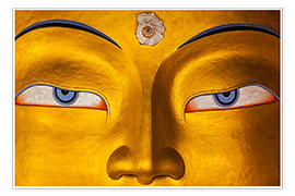 Wandbild Augen des Maitreya Buddha Gesicht