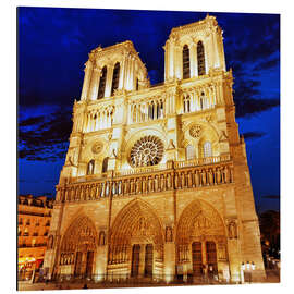 Aluminium print Notre Dame at night