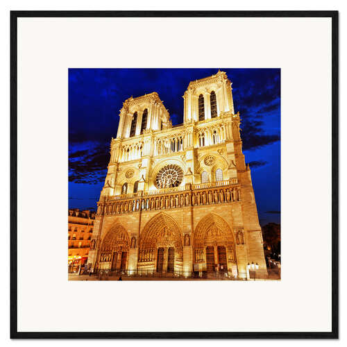 Kehystetty taidepainatus Notre Dame at night