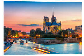 Acrylic print Notre Dame at sunset, Paris