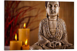 Gallery print Buddha statue with candles